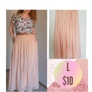 Peach Maxi Skirt